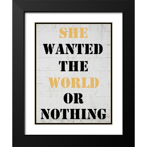 World Black Modern Wood Framed Art Print with Double Matting by Phillip, Jamie