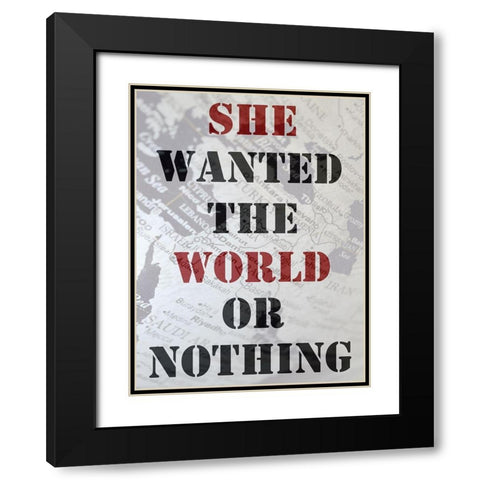 World 2 Black Modern Wood Framed Art Print with Double Matting by Phillip, Jamie