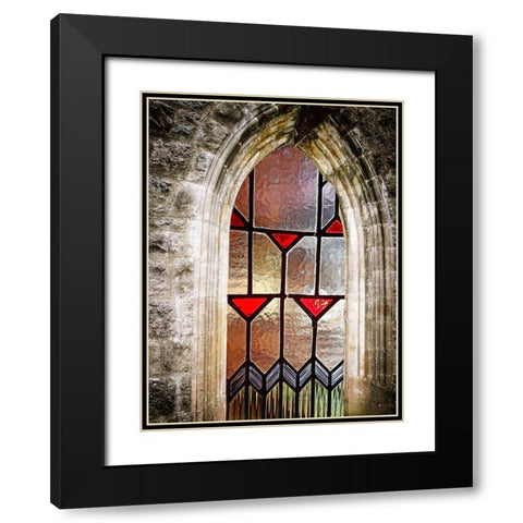 Stained Glass Black Modern Wood Framed Art Print with Double Matting by Phillip, Jamie