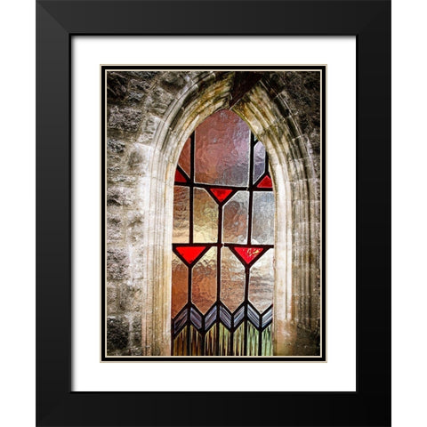 Stained Glass Black Modern Wood Framed Art Print with Double Matting by Phillip, Jamie