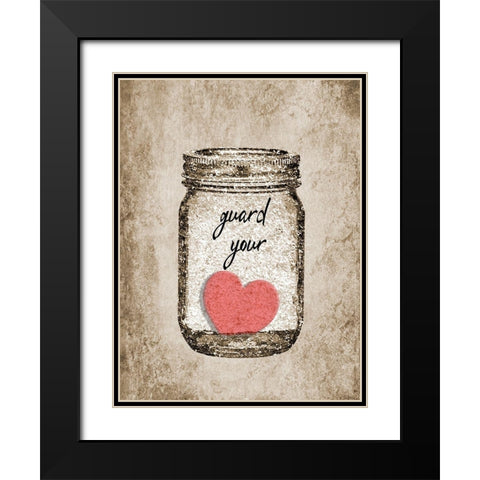 Heart 2 Black Modern Wood Framed Art Print with Double Matting by Phillip, Jamie