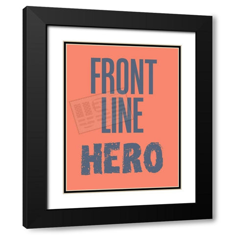 Front Line Black Modern Wood Framed Art Print with Double Matting by Phillip, Jamie
