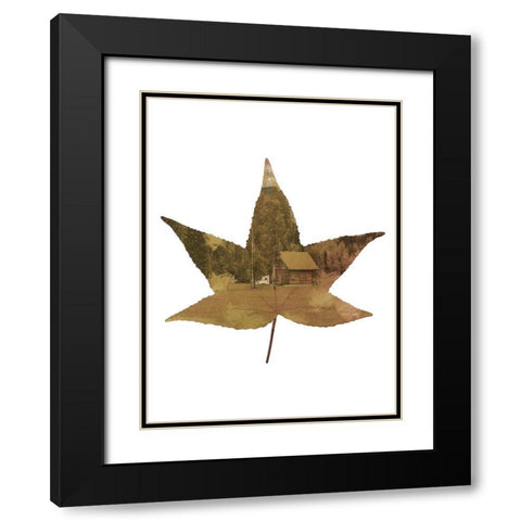 Cottage Leaf 2 Black Modern Wood Framed Art Print with Double Matting by Phillip, Jamie