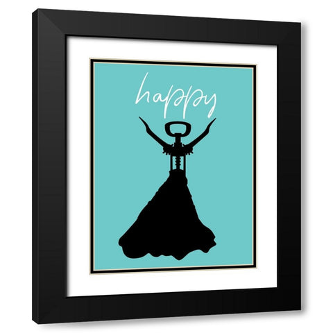 Happy Black Modern Wood Framed Art Print with Double Matting by Phillip, Jamie