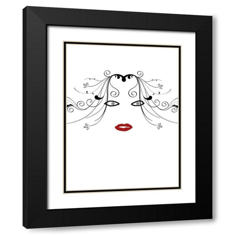 Hey Girl Black Modern Wood Framed Art Print with Double Matting by Phillip, Jamie