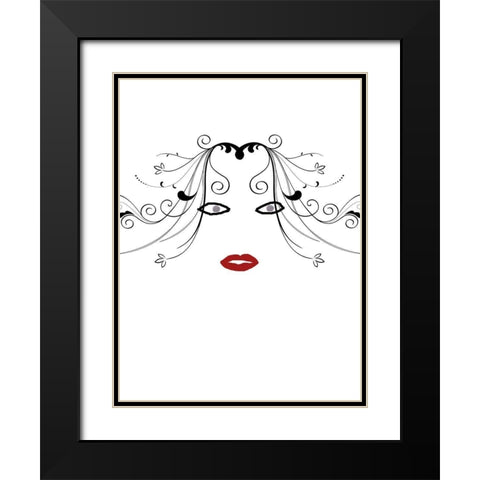 Hey Girl Black Modern Wood Framed Art Print with Double Matting by Phillip, Jamie