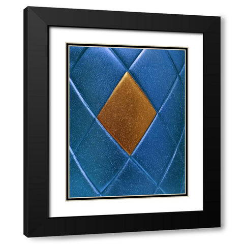 Blue Gold Black Modern Wood Framed Art Print with Double Matting by Phillip, Jamie