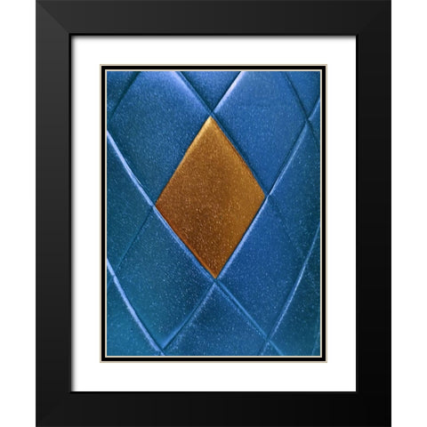 Blue Gold Black Modern Wood Framed Art Print with Double Matting by Phillip, Jamie