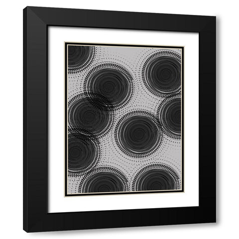 Circular Pattern Black Modern Wood Framed Art Print with Double Matting by Phillip, Jamie