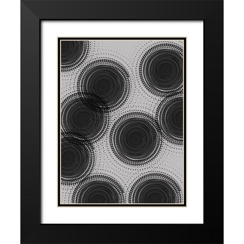 Circular Pattern Black Modern Wood Framed Art Print with Double Matting by Phillip, Jamie