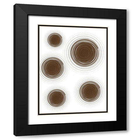 Circular Pattern 2 Black Modern Wood Framed Art Print with Double Matting by Phillip, Jamie