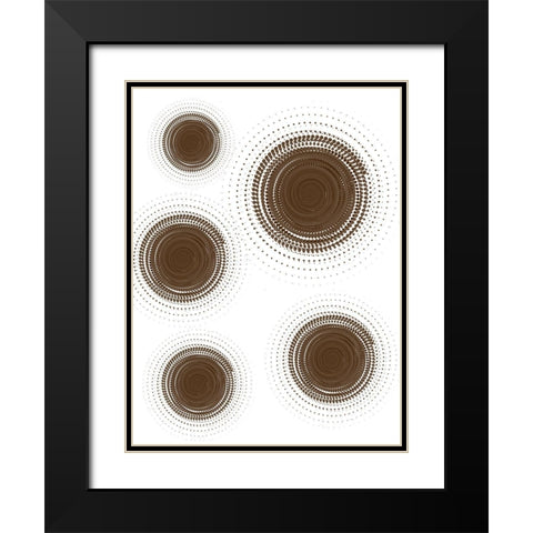 Circular Pattern 2 Black Modern Wood Framed Art Print with Double Matting by Phillip, Jamie