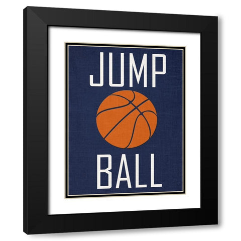Basketball Black Modern Wood Framed Art Print with Double Matting by Phillip, Jamie