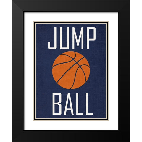 Basketball Black Modern Wood Framed Art Print with Double Matting by Phillip, Jamie