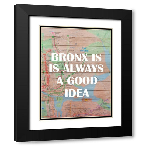 Bronx Train Black Modern Wood Framed Art Print with Double Matting by Phillip, Jamie