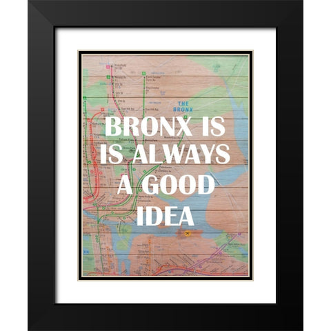 Bronx Train Black Modern Wood Framed Art Print with Double Matting by Phillip, Jamie
