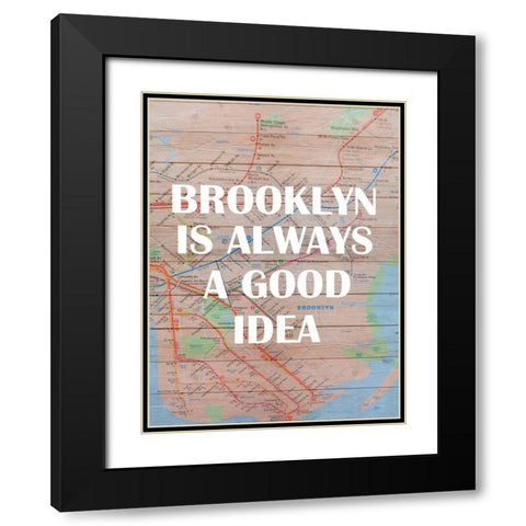 Brooklyn Train Black Modern Wood Framed Art Print with Double Matting by Phillip, Jamie