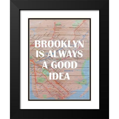 Brooklyn Train Black Modern Wood Framed Art Print with Double Matting by Phillip, Jamie