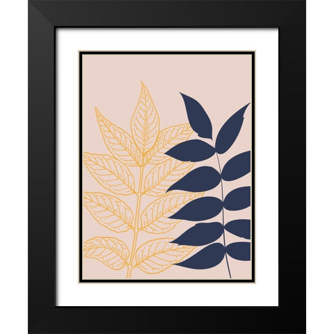 Botany Black Modern Wood Framed Art Print with Double Matting by Phillip, Jamie
