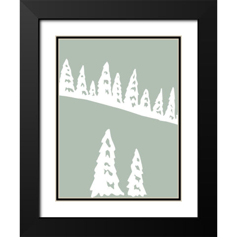 Ski Slope Black Modern Wood Framed Art Print with Double Matting by Phillip, Jamie