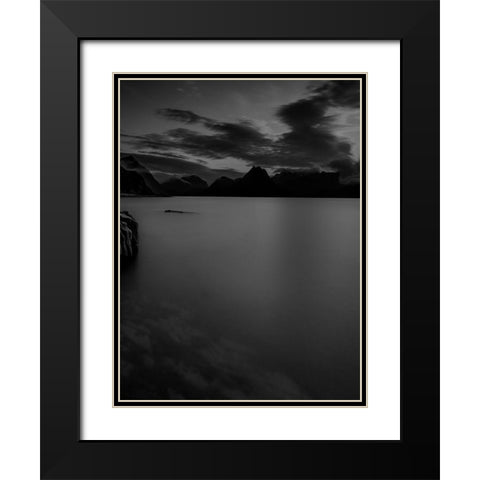 Mountain View Black Modern Wood Framed Art Print with Double Matting by Phillip, Jamie