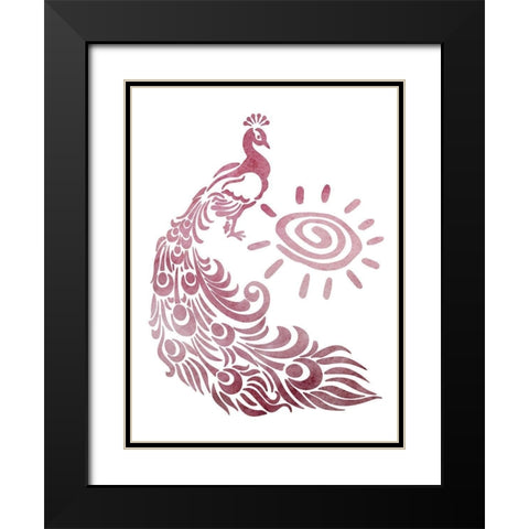 Peacock Style 2 Black Modern Wood Framed Art Print with Double Matting by Phillip, Jamie