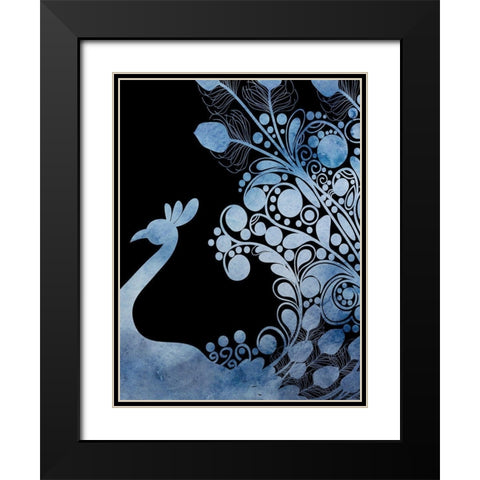 Peacock Tail 3 Black Modern Wood Framed Art Print with Double Matting by Phillip, Jamie