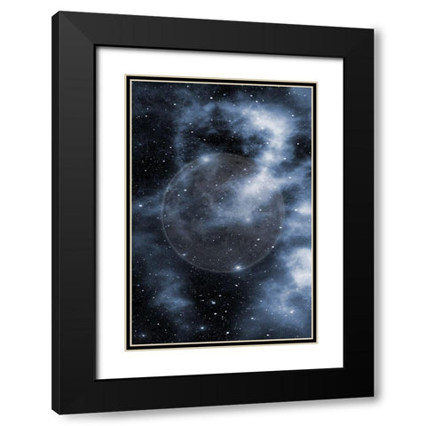 Blue Moon Black Modern Wood Framed Art Print with Double Matting by Phillip, Jamie