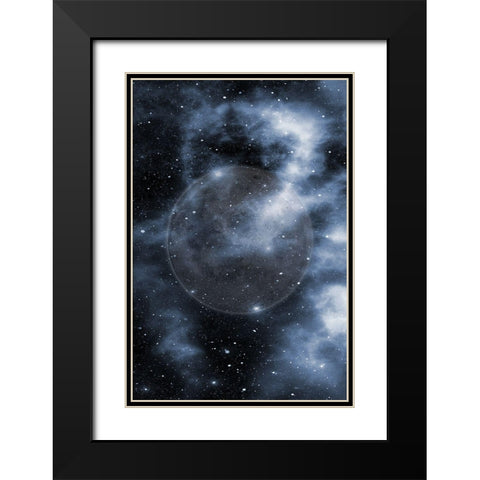 Blue Moon Black Modern Wood Framed Art Print with Double Matting by Phillip, Jamie
