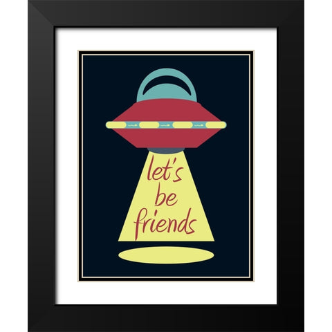 Space Friends Black Modern Wood Framed Art Print with Double Matting by Phillip, Jamie
