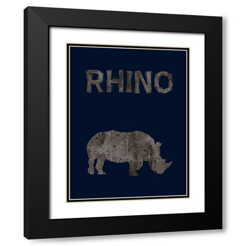 Rhino Black Modern Wood Framed Art Print with Double Matting by Phillip, Jamie