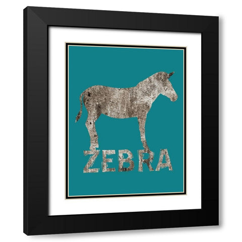 Zebra Black Modern Wood Framed Art Print with Double Matting by Phillip, Jamie