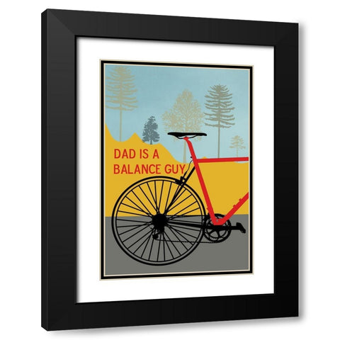 Dad Ride Black Modern Wood Framed Art Print with Double Matting by Phillip, Jamie