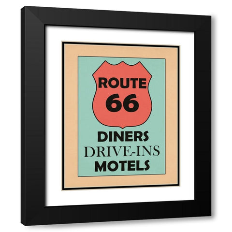 Route 66 Black Modern Wood Framed Art Print with Double Matting by Phillip, Jamie