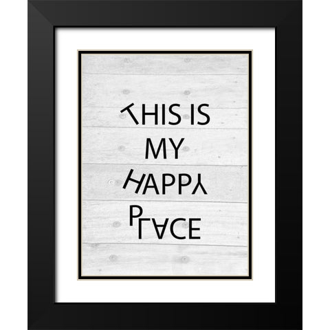 Happy Place Black Modern Wood Framed Art Print with Double Matting by Phillip, Jamie