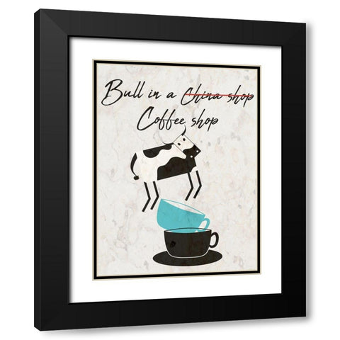 Coffee Shop Black Modern Wood Framed Art Print with Double Matting by Phillip, Jamie