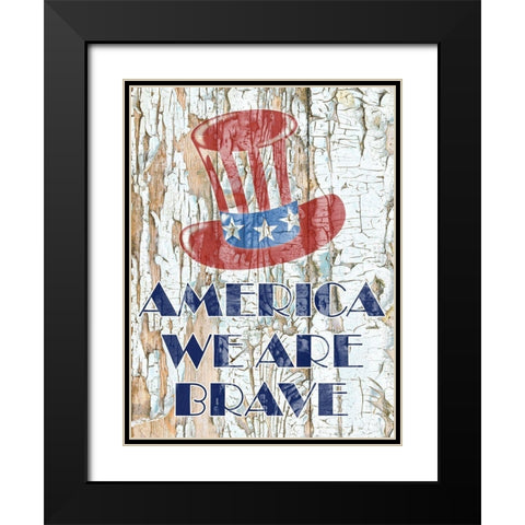 Brave American Black Modern Wood Framed Art Print with Double Matting by Phillip, Jamie