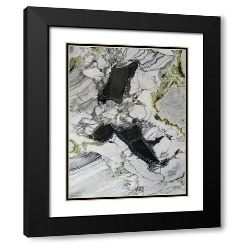 Marbled Abstract 1 Black Modern Wood Framed Art Print with Double Matting by Phillip, Jamie