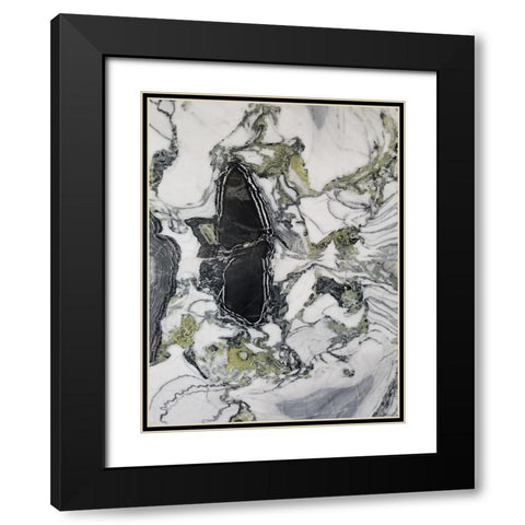 Marbled Abstract 2 Black Modern Wood Framed Art Print with Double Matting by Phillip, Jamie