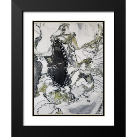 Marbled Abstract 2 Black Modern Wood Framed Art Print with Double Matting by Phillip, Jamie
