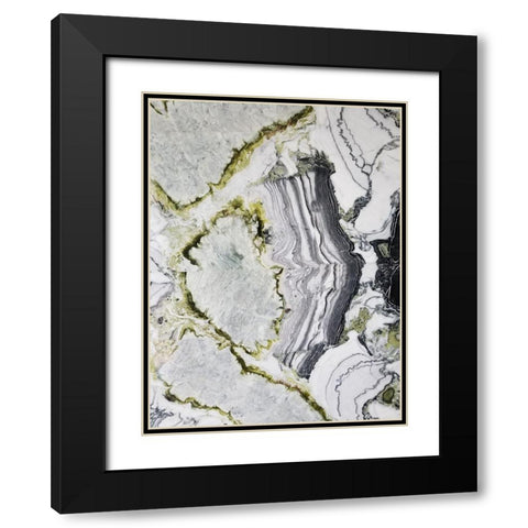 Marbled Abstract 3 Black Modern Wood Framed Art Print with Double Matting by Phillip, Jamie