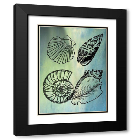 Bath SheIls Black Modern Wood Framed Art Print with Double Matting by Phillip, Jamie