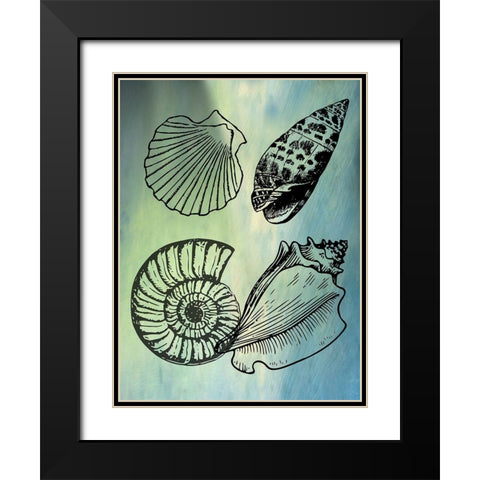 Bath SheIls Black Modern Wood Framed Art Print with Double Matting by Phillip, Jamie