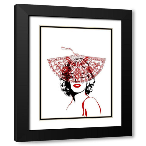 Lady In Red Black Modern Wood Framed Art Print with Double Matting by Phillip, Jamie