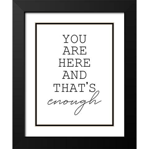 Enough Black Modern Wood Framed Art Print with Double Matting by Phillip, Jamie