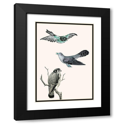 Birds 1 Black Modern Wood Framed Art Print with Double Matting by Phillip, Jamie