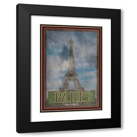 Paris Black Modern Wood Framed Art Print with Double Matting by Phillip, Jamie