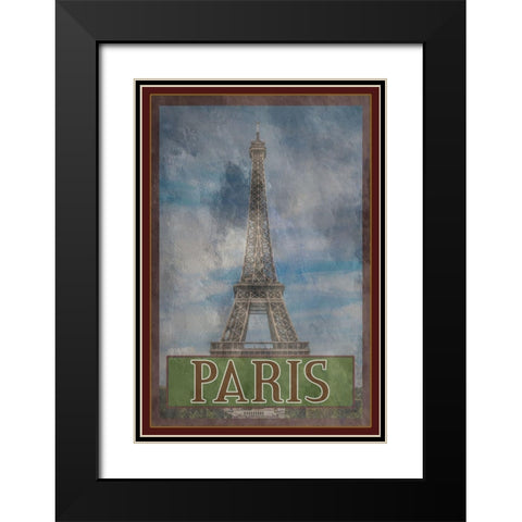 Paris Black Modern Wood Framed Art Print with Double Matting by Phillip, Jamie