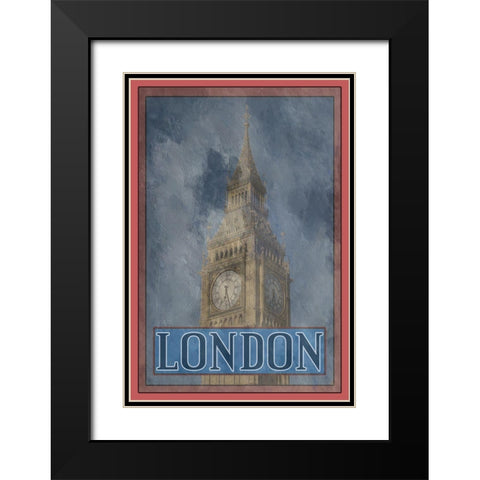 London Black Modern Wood Framed Art Print with Double Matting by Phillip, Jamie