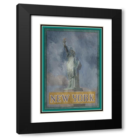 New York Black Modern Wood Framed Art Print with Double Matting by Phillip, Jamie
